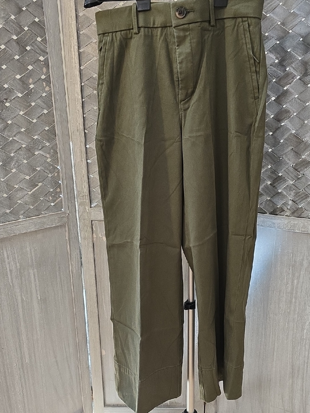SPANX Olive Wide Leg Chino Pants Medium Petite